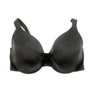 Cacique Lane Bryant Womens Bra Smooth Satin Full Coverage U/W 46DDD Black